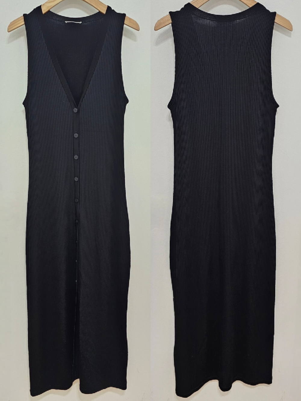 Aritzia Babaton Jayce Black Sleeveless Rib Knit Midi Dress - Picture 10 of 16